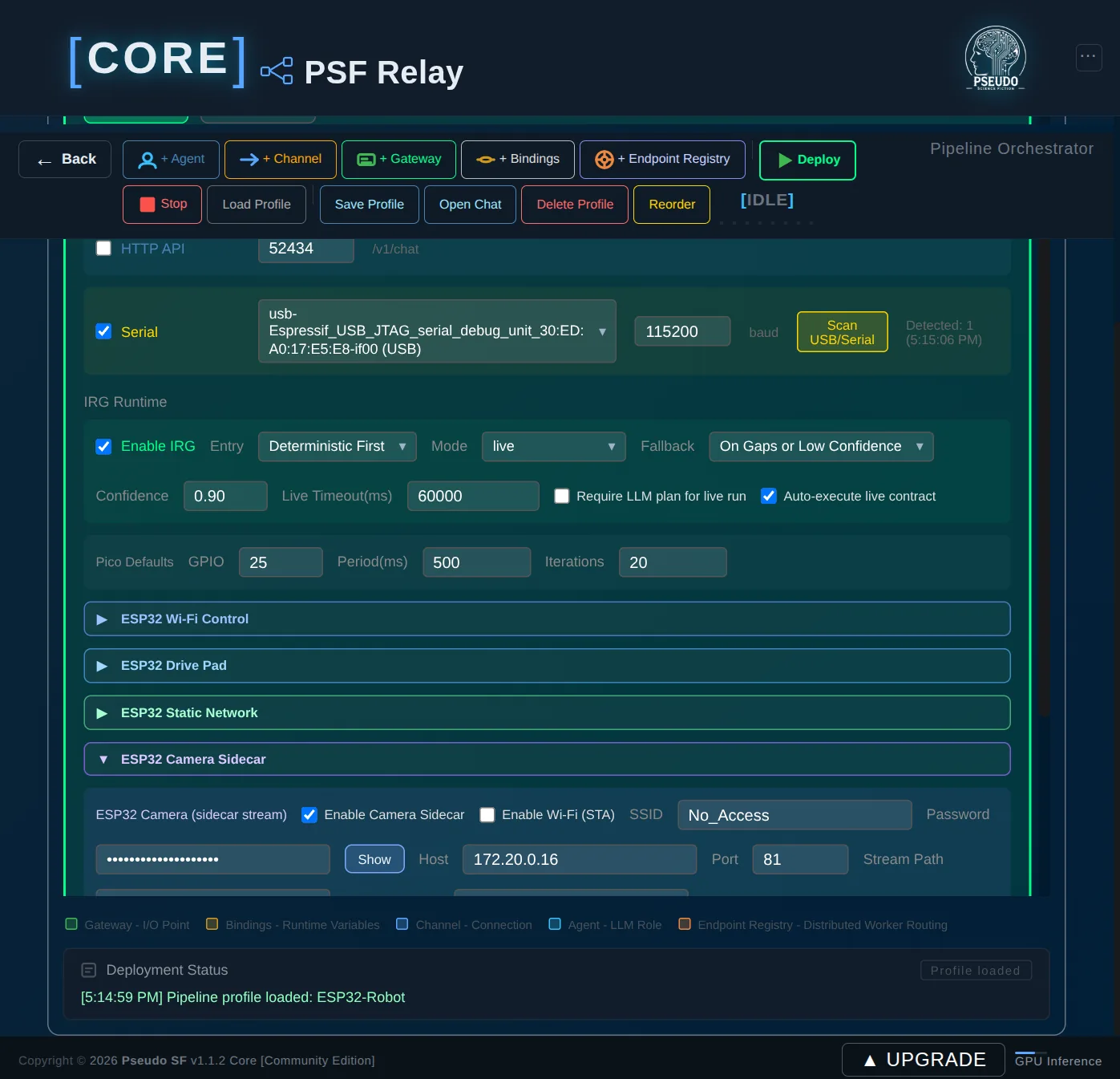 PSF CORE Relay orchestration interface
